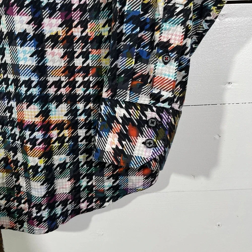Robert Graham Algiers Multicolor Houndstooth Long Sleeve Shirt‎
